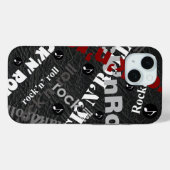 ロック&転がタイポグラフィ – 黒 Case-Mate iPhoneケース (裏面 (横))