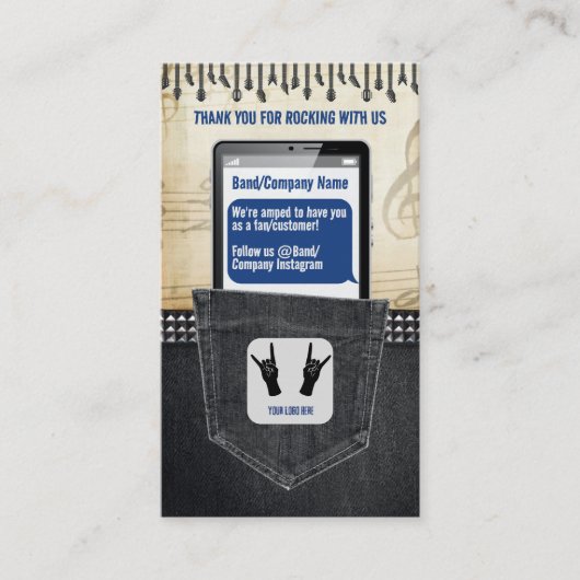 ロック&転がミュージシャン名刺 名刺 (正面)