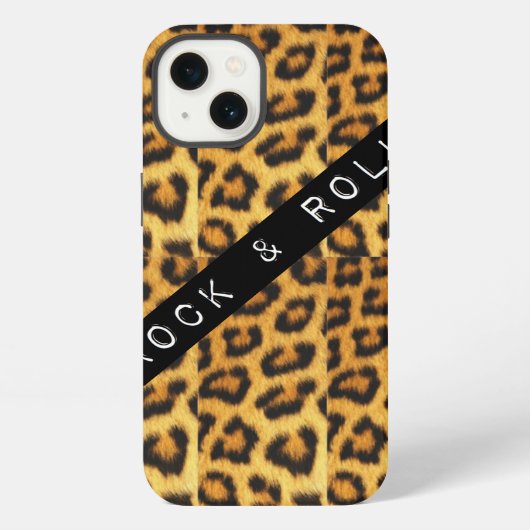 ロック&転がレオパード印刷携帯電話ケース iPhoneケース (裏面)
