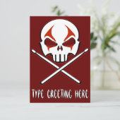 ロック&転が招待状ドラマーパーソナライズされたカード 招待状 (スタンド正面)