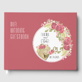 ロック&鍵ラウンド結婚ズゲストブック ゲストブック