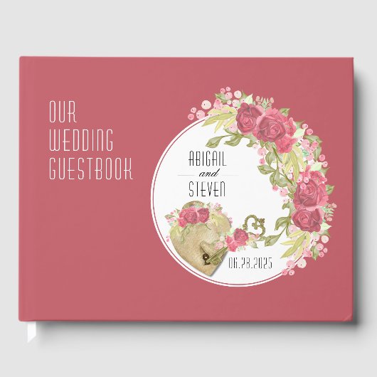 ロック&鍵ラウンド結婚ズゲストブック ゲストブック (正面)