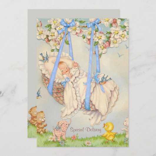 ロックBYEの空色の誕生の発表 案内状 (正面/裏面)