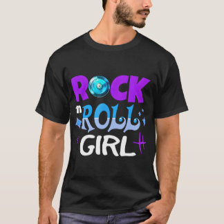 ロックNロールガールロックラバーミュージック Tシャツ