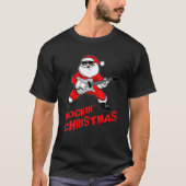 ロックNロールサンタクロースクリスマスギフトロックインクリスマス Tシャツ (正面)