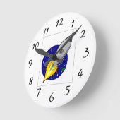 ロッケシップ宇宙船の時計 ラウンド壁時計 (傾斜)