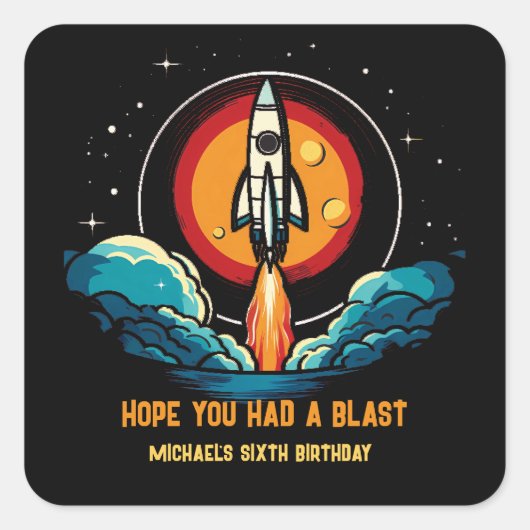 ロッケシップ誕生日 スクエアシール (正面)