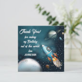 ロッケットシップ宇宙アドベンチャー誕生日 サンキューカード (スタンド正面)