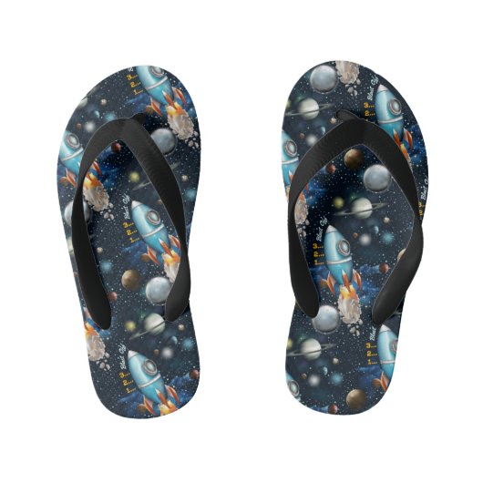 ロッケットシップ宇宙アドベンチャー キッズビーチサンダル (フットベッド)