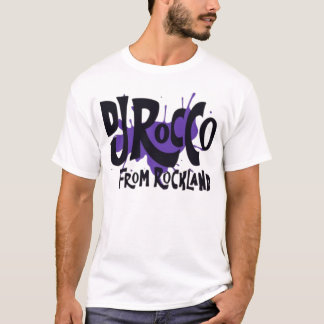ロッコランドのDJロッコ ロゴ ブラックレタリング Tシャツ