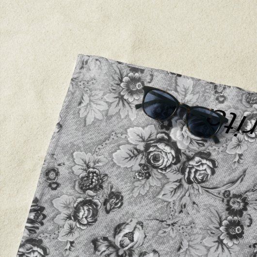 ロッサグパーソナライズされたレイ花模様 ビーチタオル (インサイチュ)