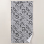 ロッサグパーソナライズされたレイ花模様 ビーチタオル (正面)