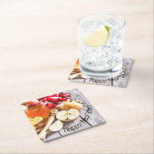 ロッシュハシ素朴ャナリンゴと蜂蜜新年 スクエアペーパーコースター (インサイチュ)