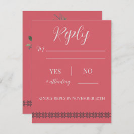 ロッジでのホリデーウェディング返信カード 招待状