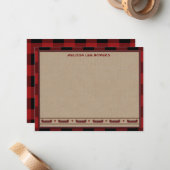 ロッジのスタイルのパーソナライズで平らなメッセージカード-カヌー ノートカード (正面/裏面インサイチュ)