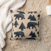 ロッジのツキノワグマ クッション (ブランケット)