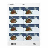 ロッジカントリーキャビン素朴クリスマスアットナイト ラベル (フルシート)