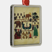 ロッジカント素朴リーキャビンクリスマス メタルオーナメント (右)