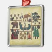 ロッジカント素朴リーキャビンクリスマス メタルオーナメント (左)