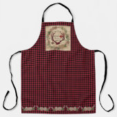 ロッジメリークリスマスディアアントラーバッファローチェック エプロン (正面)
