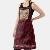 ロッジメリークリスマスディアアントラーバッファローチェック エプロン (インサイチュ)