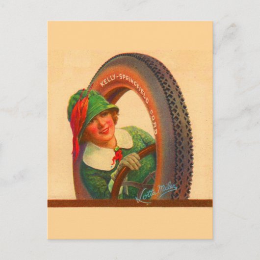 ロッタマイルno. 1- 1920sケリー – スプリングフィールドのタイヤm ポストカード (正面)