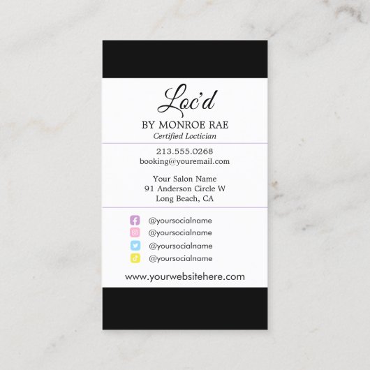 ロッチアンドロックスタイリスト美しいサロンオパール 名刺 (裏面)