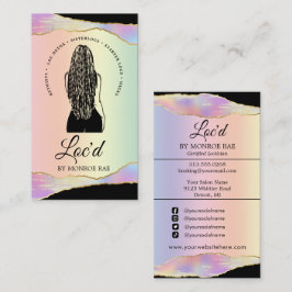 ロッチティアンドロックスタイリスト美しいサロンレインボーホロ  名刺