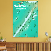 ロッチネススコットランド高地旅行マップ キャンバスプリント (インサイチュ (リビング))