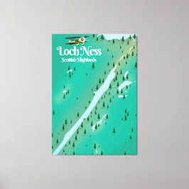 ロッチネススコットランド高地旅行マップ キャンバスプリント