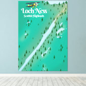 ロッチネススコットランド高地旅行マップ キャンバスプリント (インサイチュ (ウッドフロア))