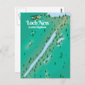 ロッチネススコットランド高地旅行マップ ポストカード (正面/裏面)