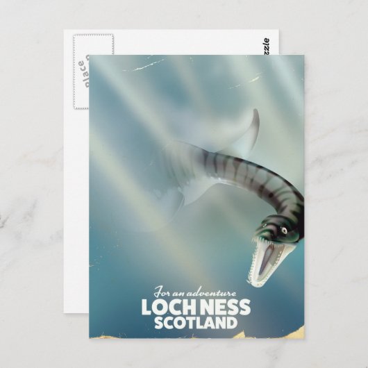 ロッチネス・スコットランドのモンスタービンテージ旅行ポスター ポストカード (正面/裏面)