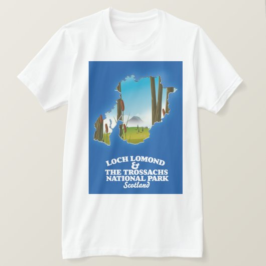 ロッチロモンド&トロサックス国立公園マップ Tシャツ (デザイン正面)