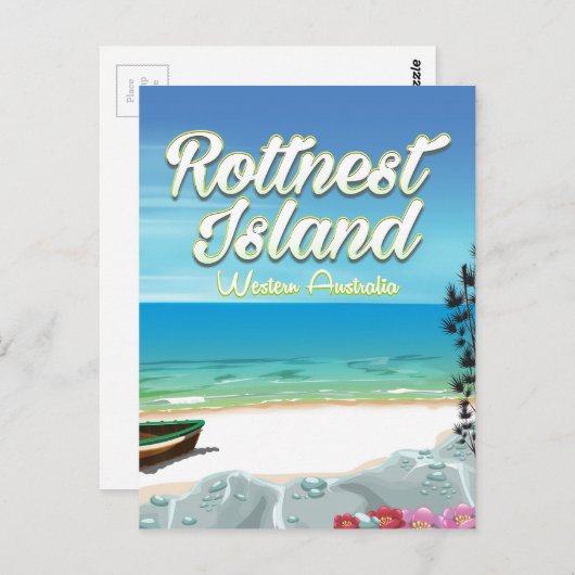 ロッツネストアイランドオーストラリア海旅行ポスター ポストカード (正面/裏面)