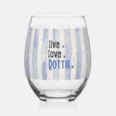ロッティママ生きているラブポープリント ステムなしワイングラス (正面)