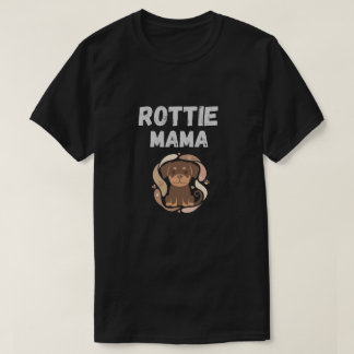 ロッティママ かわいいロットワイラー デザイン Tシャツ