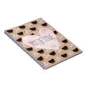 ロッティラブキュートロットワイラー子犬&ボーンズ柄 ノートブック (右側)