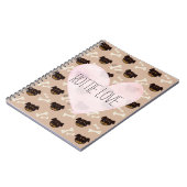 ロッティラブキュートロットワイラー子犬&ボーンズ柄 ノートブック (左側)