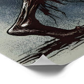 ロッティングゾンビ、満月、怖いイラストレーション ポスター (角)