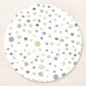 ロッティ紙吹雪水彩ドット紙コースター ラウンドペーパーコースター (正面)