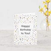 ロッティ紙吹雪水彩ドット誕生日カード カード (黄色い花)