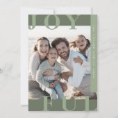 ロッティ緑の喜び家族のモダン写真クリスマス シーズンカード (正面)