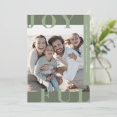 ロッティ緑の喜び家族のモダン写真クリスマス シーズンカード (スタンド正面)