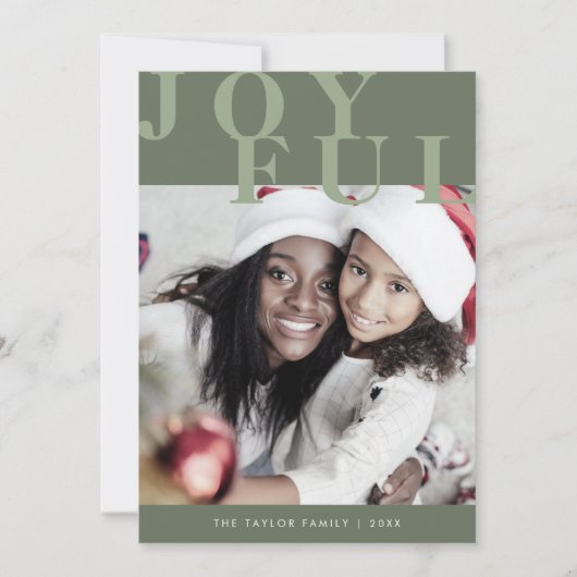 ロッティ緑の家族の写真シンプルクリスマス シーズンカード (正面)