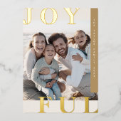 ロッティ金箔の喜び家族の写真クリスマス 箔シーズンカード (正面)