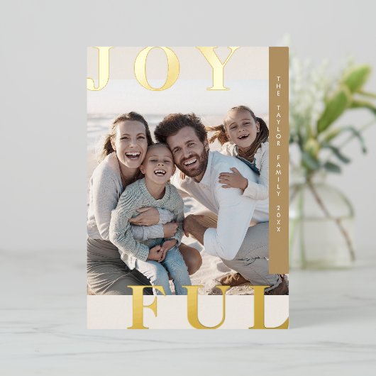 ロッティ金箔の喜び家族の写真クリスマス 箔シーズンカード (立ち正面)