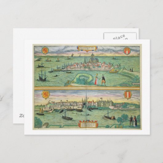 ロッテルダムとゴーダの地図, 'シビタテス・オルビス ポストカード (正面/裏面)