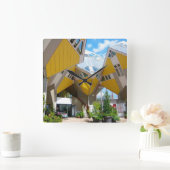 ロッテルダムの立方体 スクエア壁時計 (ホーム)