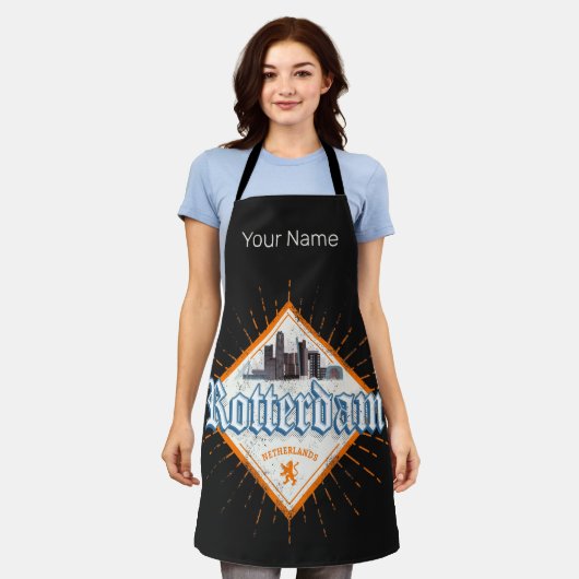 ロッテルダムシティオランダスカイラインオランダヴィンテージ エプロン (着用した状態)